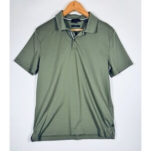 Ted Baker Polo Shirt Mens 3 Medium Green Slim Fit Cotton Designer Casual Preppy